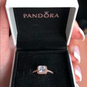Pandora Rose Gold Princess Ring size 10